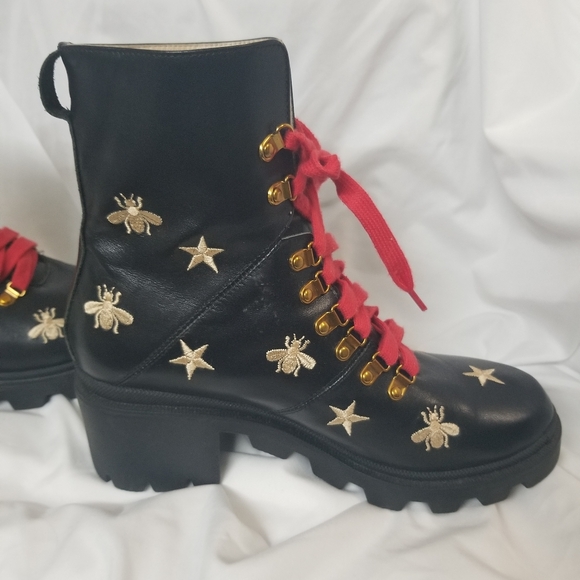 Excellent Condition Womens GUCCI High Top Honeybee Boots Size 42 Euro - Picture 4 of 11